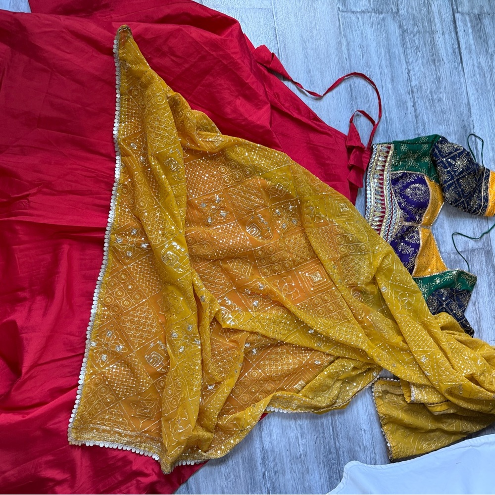 Red and Yellow Traditional Outfit Set